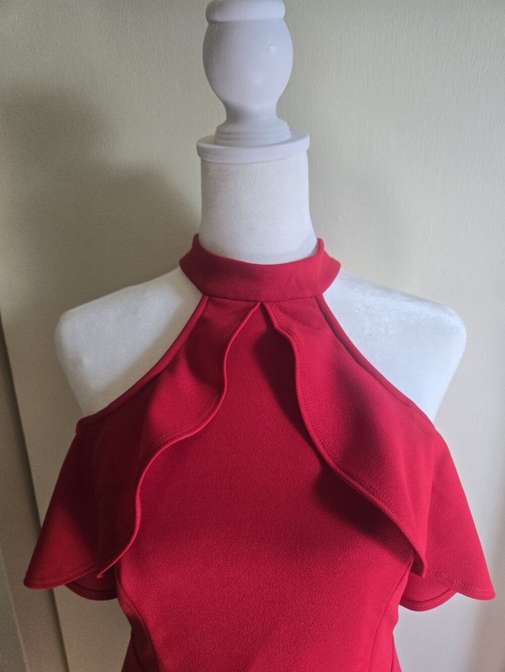 Lulu's Red One-Shoulder Ruffle Bodycon Dress - Picture 5 of 10